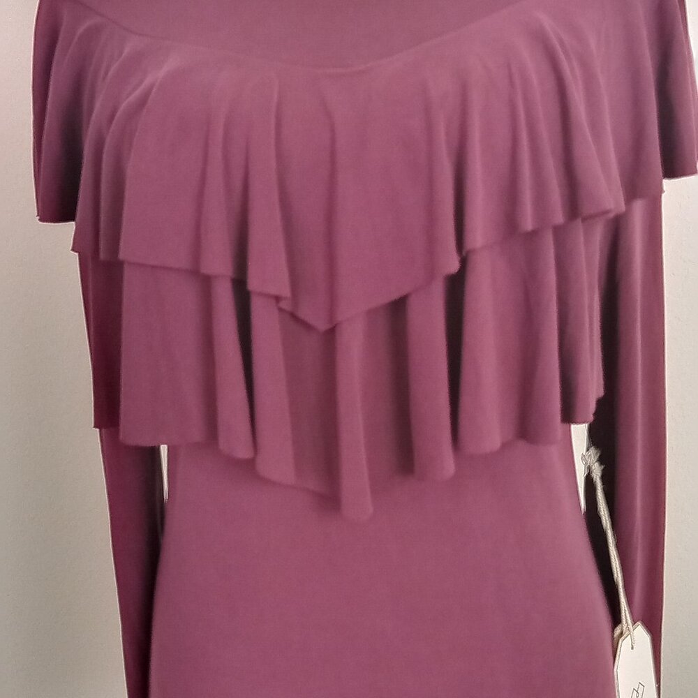 Berry Colored Ruffle Top - Picture 7 of 7